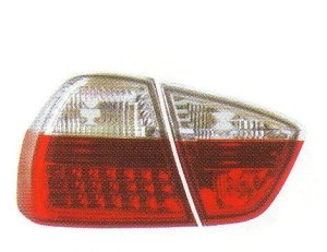 画像1: E90 〜08 セリス-ルック クリスタルクリアー/レッド LED テールランプ