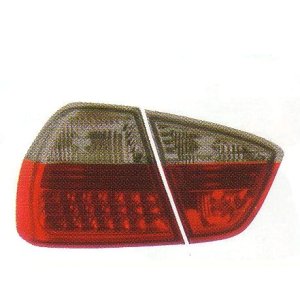 画像: E90 〜08 セリス-ルック クリスタル スモーク/レッド LED テールランプ