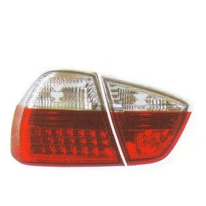 画像: E90 〜08 セリス-ルック クリスタルクリアー/レッド LED テールランプ