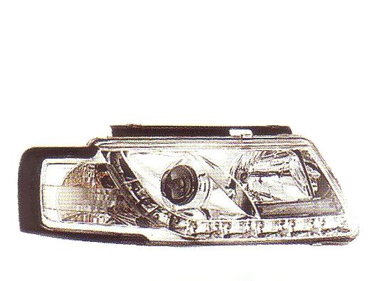 画像1: PASSAT B5 3B クロム 1Pルック LEDデイライトルック ヘッドライト T-5